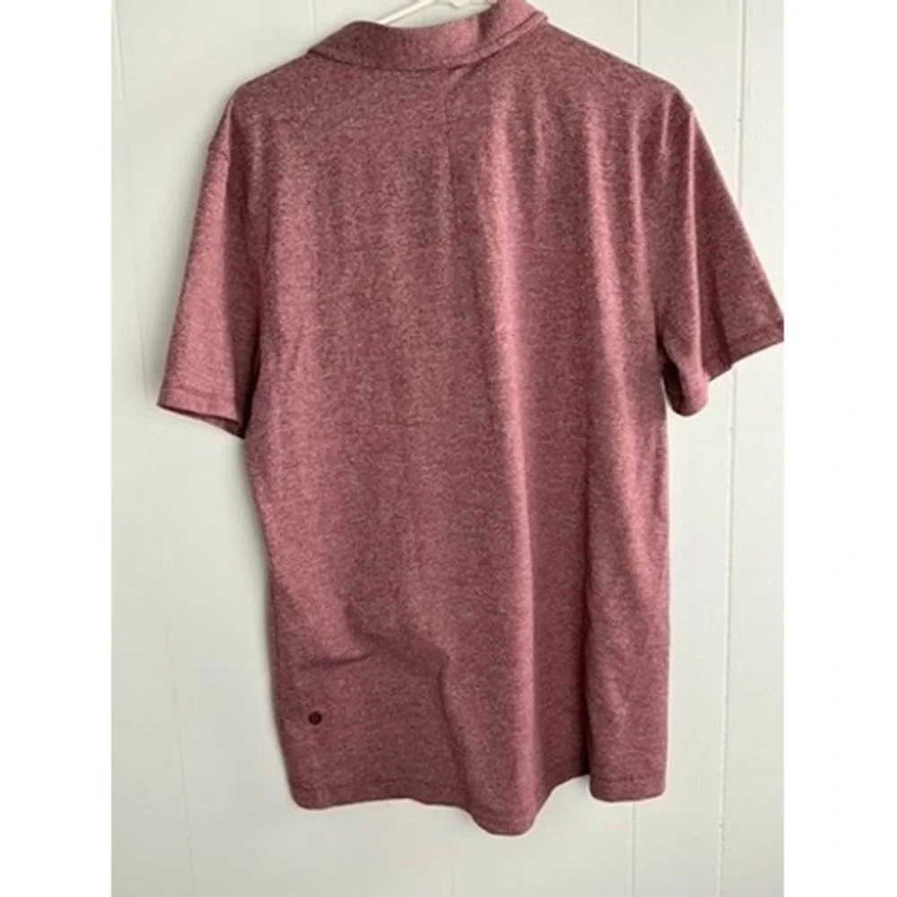 Lululemon Mens Evolution Short Sleeve Polo Shirt Heathered Mulled Wine LM3ENDS L